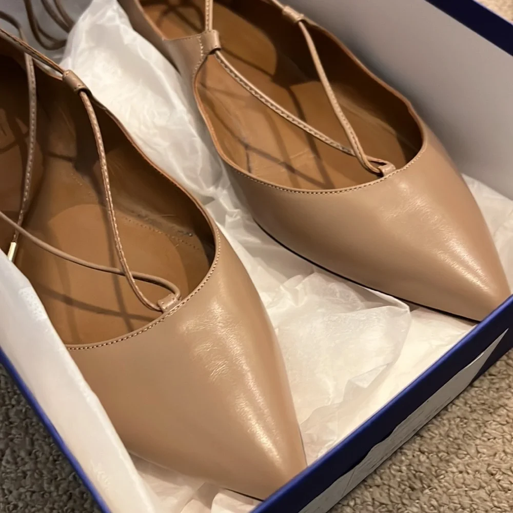 Calf colored AQUAZZURA Christy Flat ALMOST NEW - Picture 5 of 6